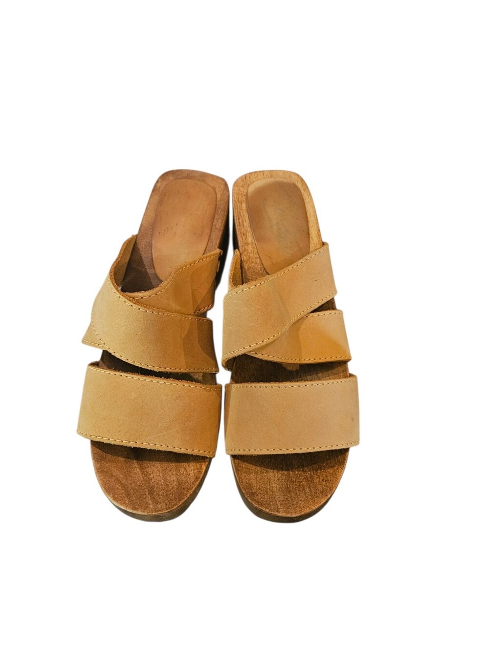 Candies Vintage Y2K Wooden Leather Clogs Womens - Picture 6 of 8